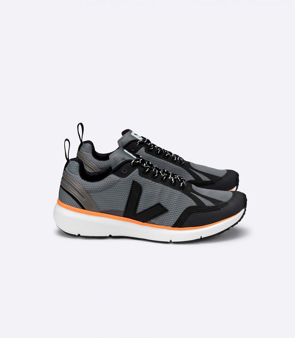 Veja Sneakers Mens - Condor 2 Alveomesh - Black/Grey/Orange - 4356UEWQZ